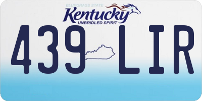 KY license plate 439LIR