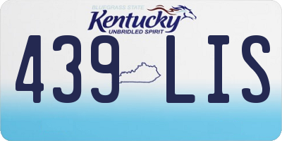 KY license plate 439LIS