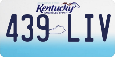 KY license plate 439LIV