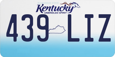 KY license plate 439LIZ