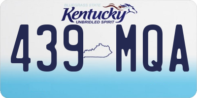 KY license plate 439MQA
