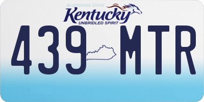 KY license plate 439MTR