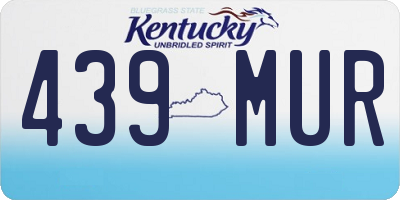 KY license plate 439MUR
