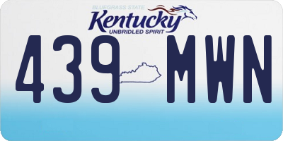 KY license plate 439MWN