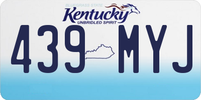 KY license plate 439MYJ