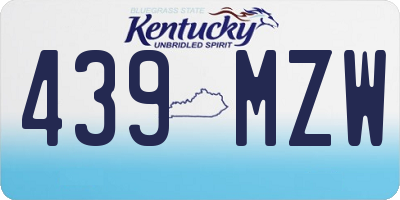 KY license plate 439MZW