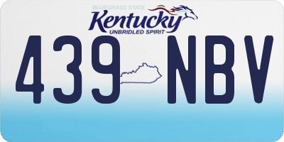 KY license plate 439NBV