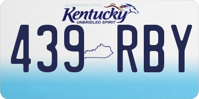 KY license plate 439RBY