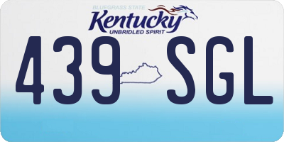 KY license plate 439SGL