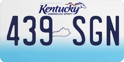 KY license plate 439SGN