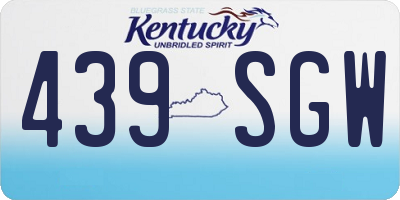 KY license plate 439SGW