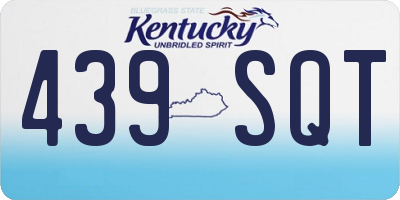 KY license plate 439SQT