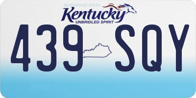 KY license plate 439SQY