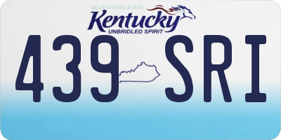 KY license plate 439SRI