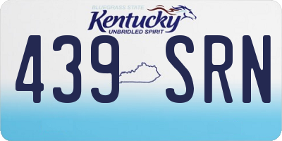 KY license plate 439SRN