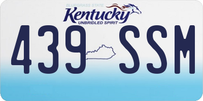 KY license plate 439SSM