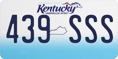 KY license plate 439SSS