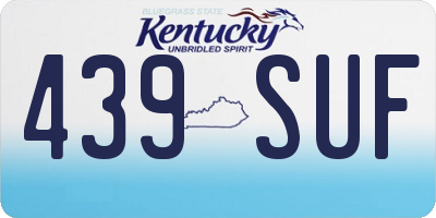 KY license plate 439SUF
