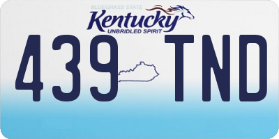 KY license plate 439TND