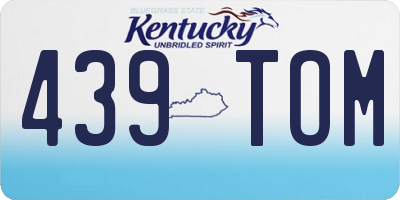 KY license plate 439TOM