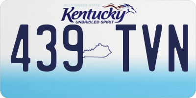 KY license plate 439TVN