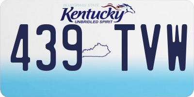 KY license plate 439TVW