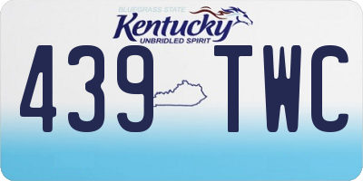 KY license plate 439TWC