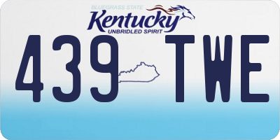 KY license plate 439TWE