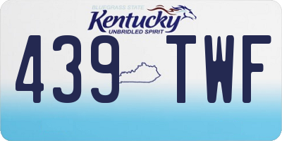 KY license plate 439TWF