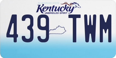 KY license plate 439TWM