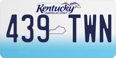 KY license plate 439TWN