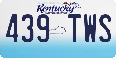 KY license plate 439TWS