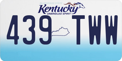 KY license plate 439TWW
