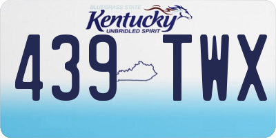 KY license plate 439TWX