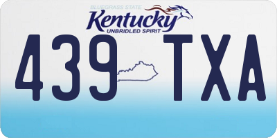 KY license plate 439TXA