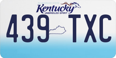 KY license plate 439TXC