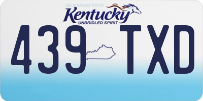 KY license plate 439TXD