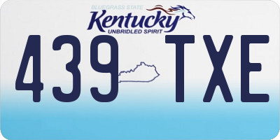 KY license plate 439TXE