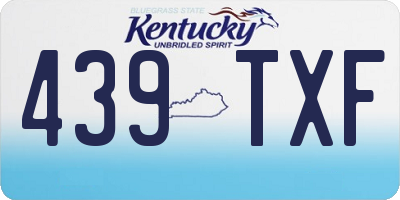 KY license plate 439TXF