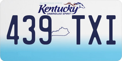 KY license plate 439TXI