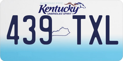 KY license plate 439TXL