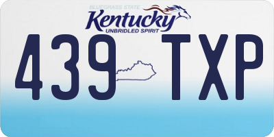 KY license plate 439TXP