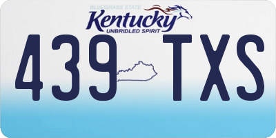 KY license plate 439TXS