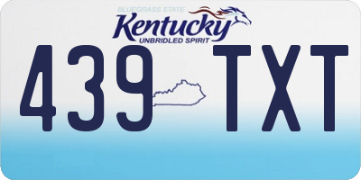 KY license plate 439TXT