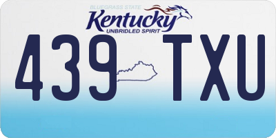 KY license plate 439TXU