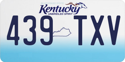 KY license plate 439TXV