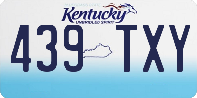 KY license plate 439TXY