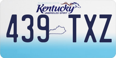 KY license plate 439TXZ