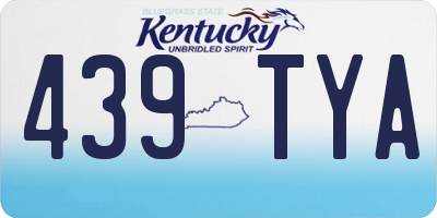 KY license plate 439TYA