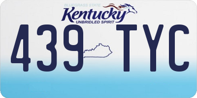 KY license plate 439TYC